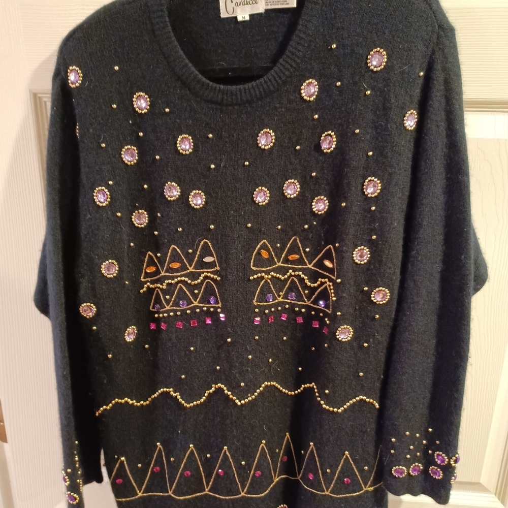 Carducci womens bedazzled sweater